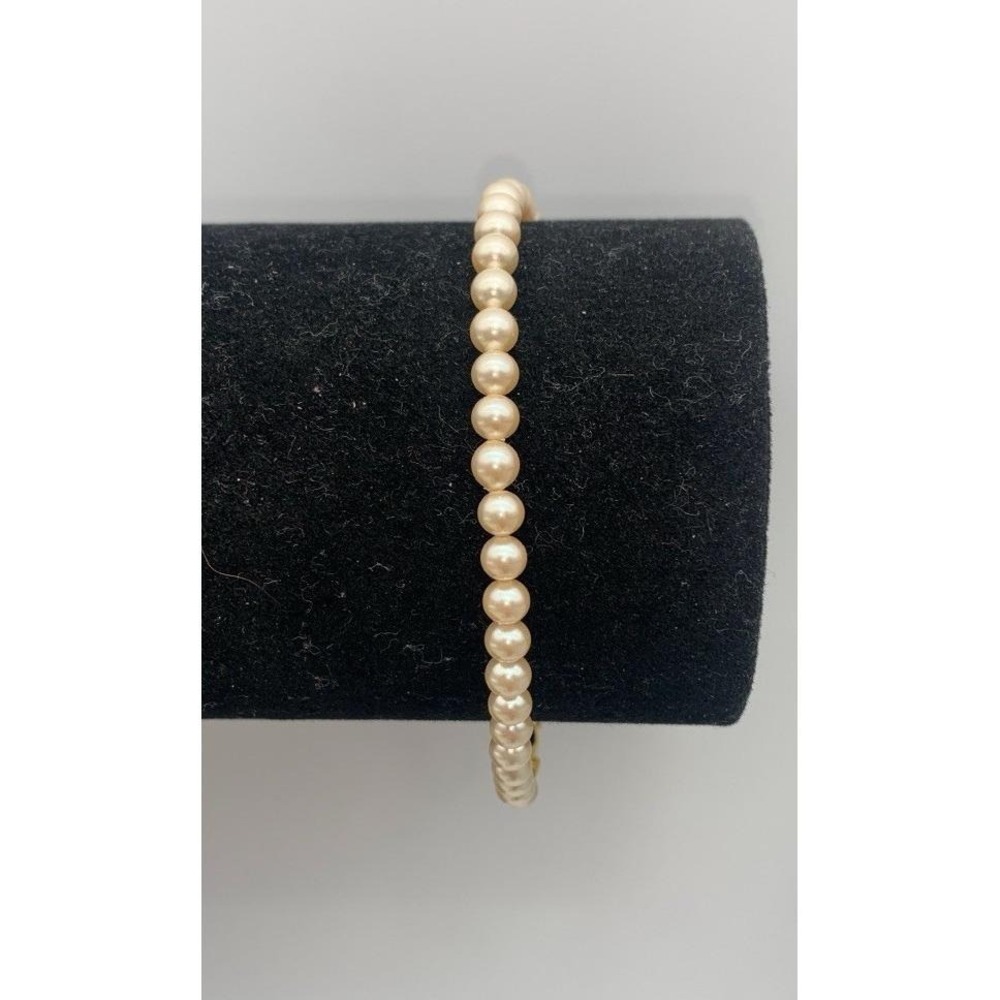 Vintage Dainty Small Faux Pearl Bangle Bracelet